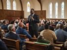 Pastor Profetizando em igreja evangélica